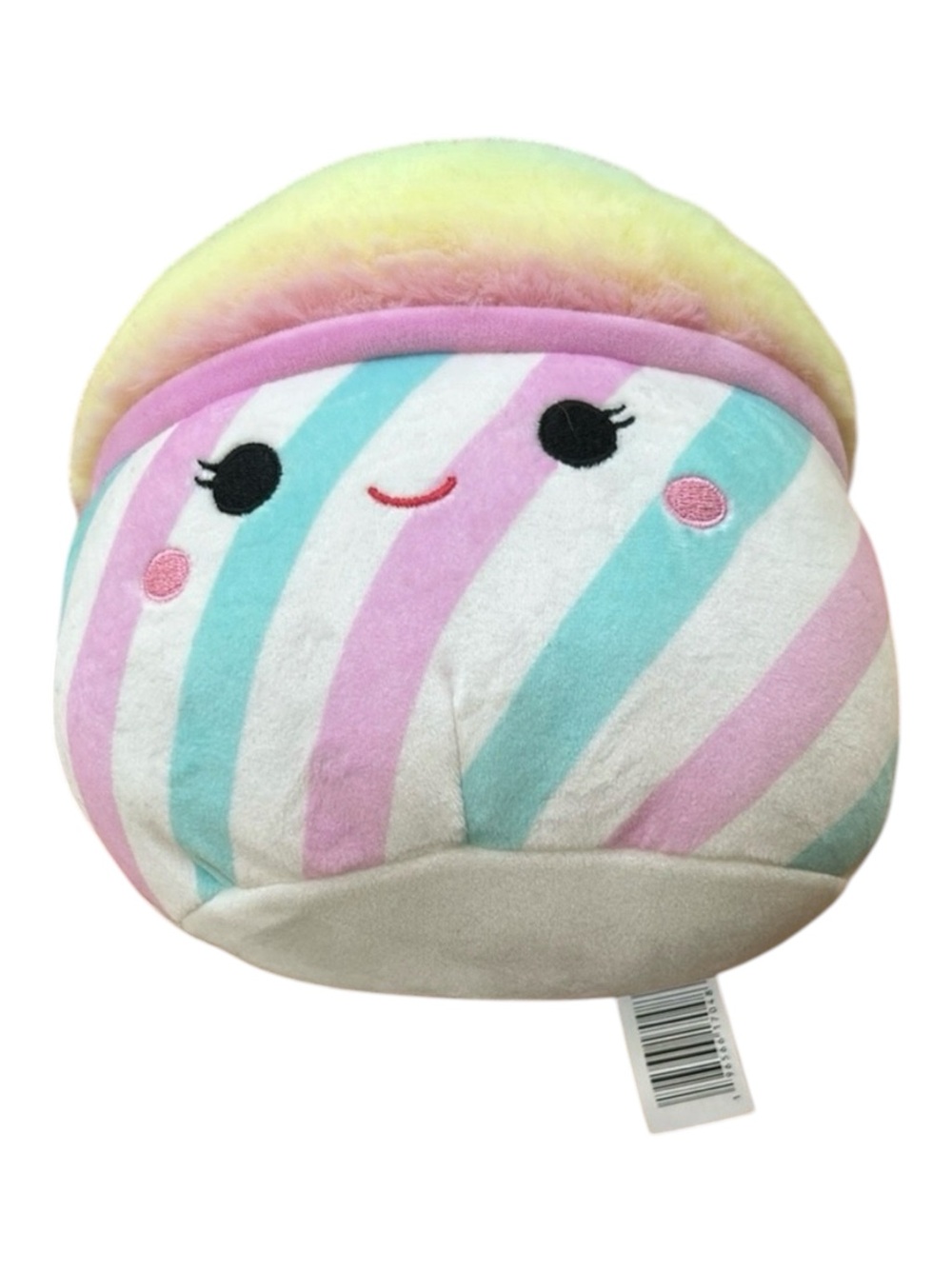 Squishmallows Bevin 7" Cotton Candy Snow Cone Pastel Rainbow Striped Plush Toy